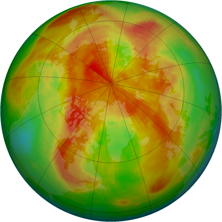 Arctic ozone map for 21 April 1994